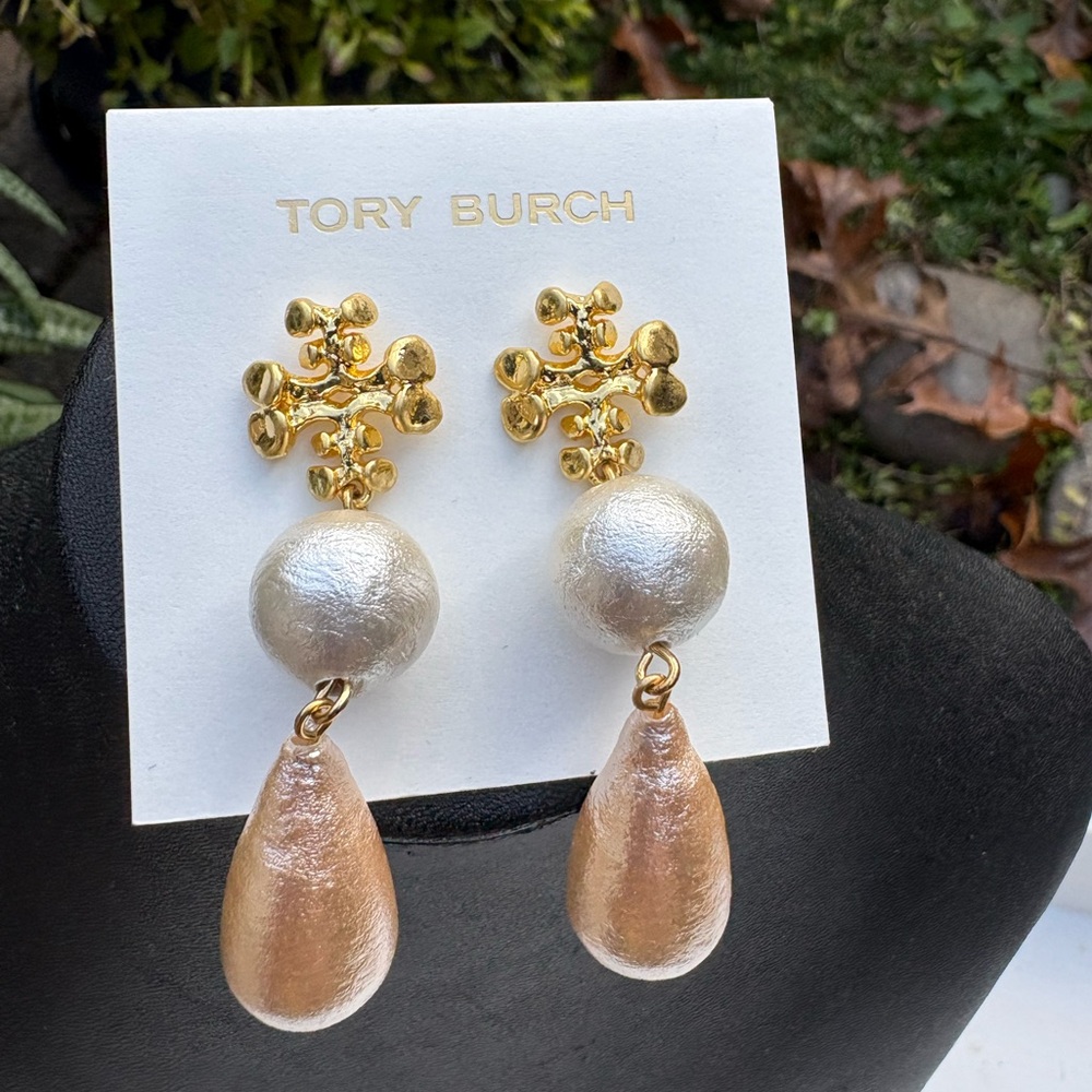 Tory Burch Gold and Silver Statement Earrings